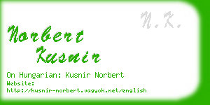 norbert kusnir business card